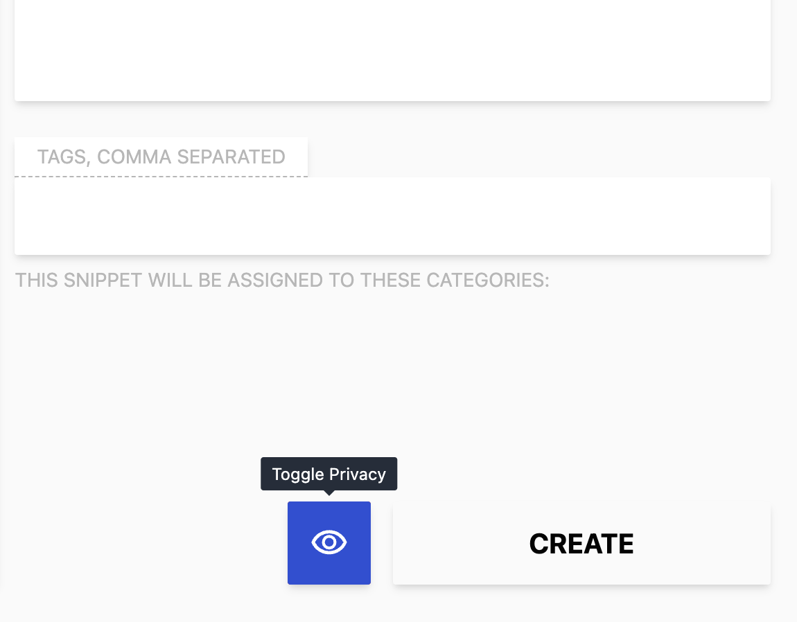 Screenshot of a snippet marked as private